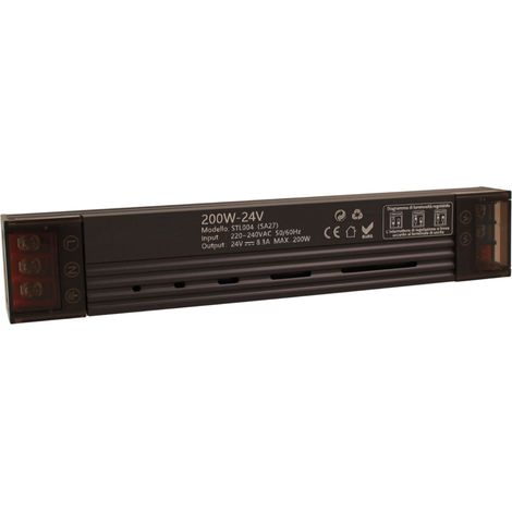 Trasformatore LED slim 24V dimmerabile DIP, alimentatore sottile IP20 uso interno, Disponibili 60W 100W 150W 200W 300W (200W) (1/3)