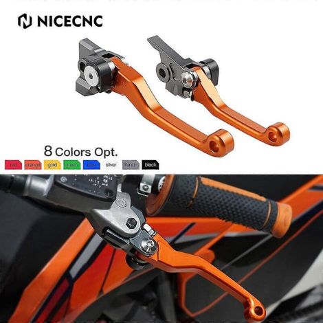 Levier de frein et d'embrayage pour motos KTM EXC, EXCF, SX, SXF, XC, XCF, XCW 250, 300, 350, 400, 450, 500, 350F et 450F (2014-2023, 2022, 2021) - Orange (1/5)