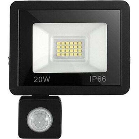 Projecteur LED extérieur 20W avec détecteur de mouvement 6500K Projecteur LED extérieur, IP66 avec lampe de sécurité à détecteur de mouvement, pour jardin, terrasse, pelouse, fête,180-240V (1/4)