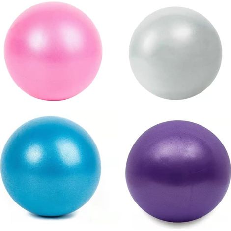 Set of 4 Pilates Gymnastics Ball, 25 cm Yoga Ball, Small Gymnastics Ball with Inflatable Straw, Fitness Ball for Sports, Yoga, Pilates (1/5)