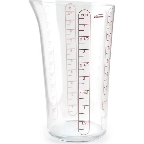 Verre doseur de base, récipient avec mesures, mesure de liquide, plastique, sans BPA, 10,5 cm, 1 L (1/5)