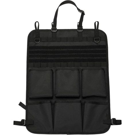 CSPARKV Sac de rangement tactique pour siège arrière de voiture, sac de rangement pour protection de dossier, sac de rangement pour siège, noir (1/4)