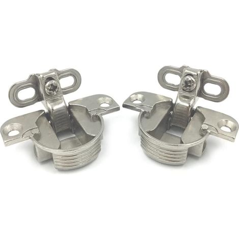 2 charnières réglables en alliage, axe de rotation à 97°, charnière invisible pour porte de meuble (cuisine, salle de bain, bibliothèque, casier).