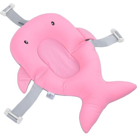 Coussin de bain pour bébé avec système de rotation à 3 positions et drainage rapide, pour nouveau-né de 0 à 6 mois, rose. (1/5)