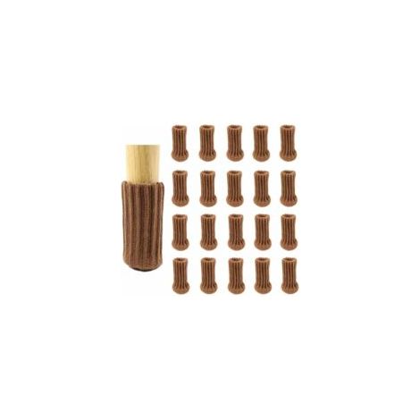 Lot de 24 chaussettes de chaise,Marron, double tricot épais pour pieds de chaise, pieds antidérapants, protègent le sol (1/5)