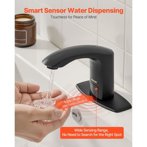 Mitigeur Automatique sans Contact, Robinet à Capteur de Lavabo, Mélangeur d’Eau Chaude et Froide Température Réglable, Fonctionneme… (1/5)