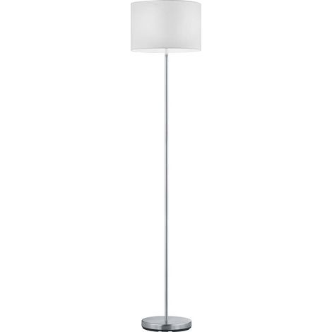 Lampadaire, Hotel 1xE27, max.60,0 W Tissu, Blanc, Corps: metal, Nickel mat Ø:35,0cm, H:160,0cm IP20,Interrupteur pied (1/5)