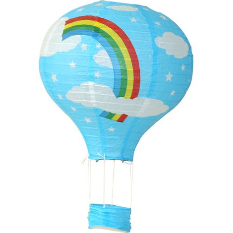 Lanterne en papier montgolfière, décoration de Noël, lanterne en papier pliable à suspendre dans le couloir de la maternelle, montgolfière colorée (1/5)