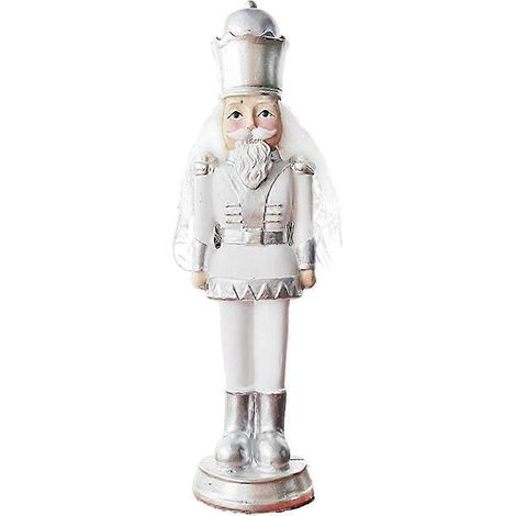 Nussknacker-Statue, Tischdekoration, Einzugsgeschenk, Nussknacker-Skulptur, Nussknacker-Figur für Regal, Weihnachtsschrank, Eingang-White (1/5)