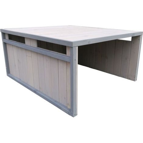 Le Poisson Qui Jardine – Cabane en bois gris pour robot tondeuse – Protection optimale – Montage rapide – Design esthétique adapté aux jardins modernes