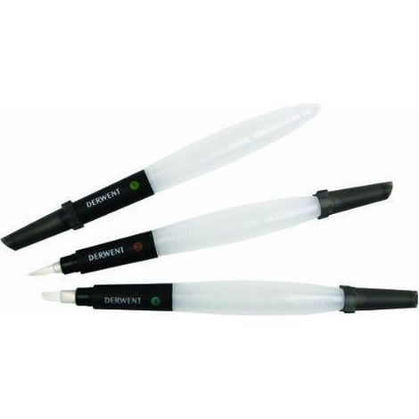 Pinceaux à eau - Derwent - Lot de 3 - Fin, Moyen, Chisel - Pratique pour les artistes - Valve anti-fuite