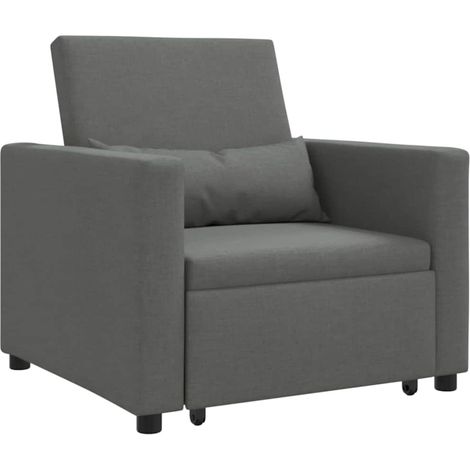 Canapé Lit Simple Gris foncé 90 x 165 x 87 cm tissu CFW985342 (1/5)