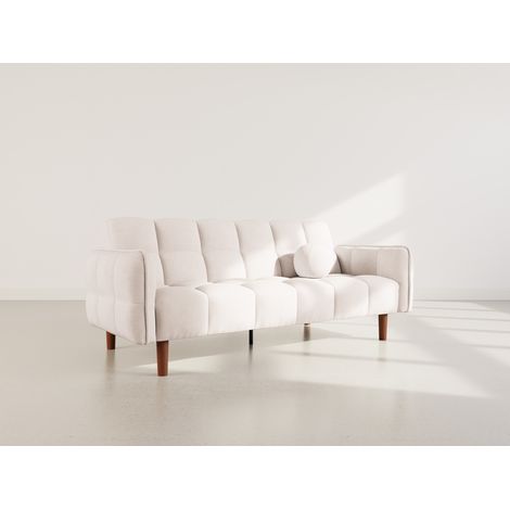 Adam - canapé convertible clic-clac 2 places en tissu texturé - beige (1/5)