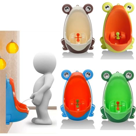 Niedliches, froschförmiges Urinal für Jungen zur Töpfchenerziehung mit Saugnapf und lustigem Zielpunkt. (1/5)
