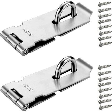 2x Loquet en acier inoxydable, loquet verrouillable pour cadenas, sécurité de porte