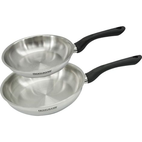 Set 2 poêles 20 et 24 cm en inox Fackelmann Geneva (1/5)