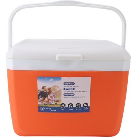Glacière portable isotherme 13L étanche avec poignée de transport pour pique-niques, barbecues, camping et pêche (orange) (1/5)