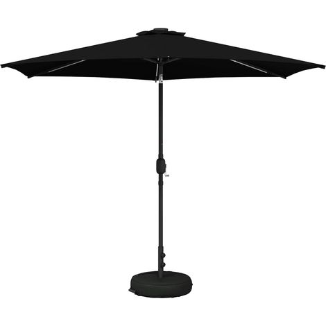 Parasol da giardino con luci LED e base 300 x 300 cm Poliestere vidaXL (1/5)