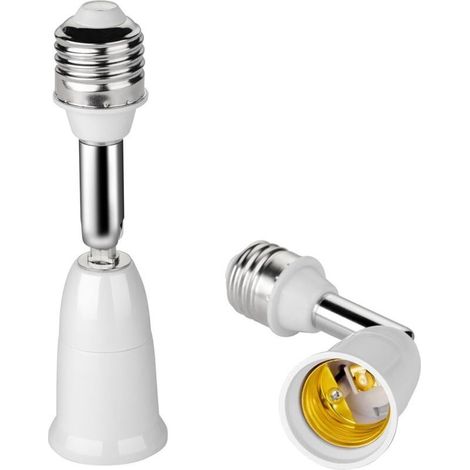 Lot de 2 adaptateurs d'extension de douille d'ampoule E26/E27, flexible à 180 degrés (1/5)