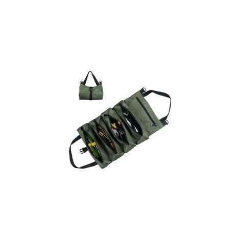 Borsa portautensili arrotolabile, borsa porta chiavi, borsa arrotolabile multifunzionale con 5 tasche con cerniera - Crezuo