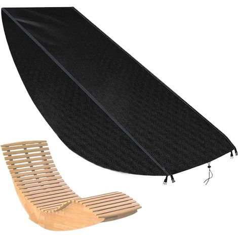 Housse de chaise longue d'extérieur 155 x65 x95cm Pour chaise longue de sauna, chaise longue à bascule, chaise longue de jardin  En bois  Imperméable  Protection solaire  Pour terrasse, jardin, balcon (1/5)