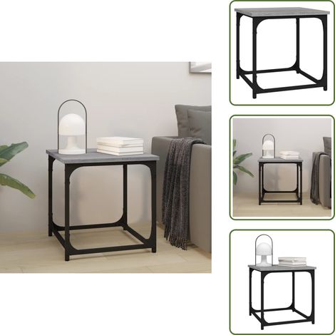 Table d'appoint Sonoma gris 40x40x40 cm Bois d'ingénierie - Table Basse - Meuble Industriel - Table D'appoint - Design Moderne - Table Ronde (1/5)