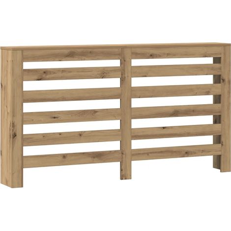 Copritirradiatore moderno in legno multistrato 149 x 20 x 82 cm con mensola decorativa soggiorno colore rovere artigianale 020049788