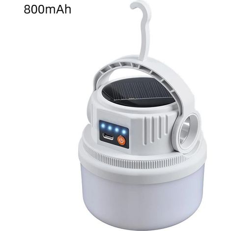 Lampe LED solaire, lampe de camping, rechargeable par USB, ultra-lumineuse, solaire-AquaForge