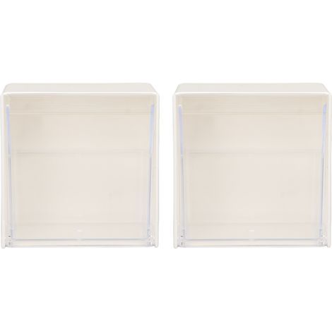 Boîte de Rangement Murale Transparente 2 Pièces, Support Adhésif sans Perçage avec Couvercle (1/5)