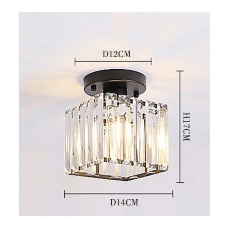 Plafonnier moderne et épuré pour couloir, luminaire intégré cristal luxueux, éclairage créatif d'entrée, lampe de hall design. (1/4)