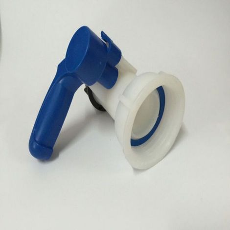 1 Vanne pour cuve IBC 1000 litres, Plastique DN40 62mm, Résistante aux acides, Pour contrôle de sortie liquide (1/5)