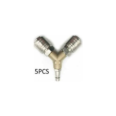 Raccord pour compresseur,Distributeur d'air Comprimé, Raccord dair Comprimé 1/4 Connecteur d'air Comprimé 3 voies à dégagement rapide avec distributeur Y à filetage mâle raccord rapide comprimé (Lot d