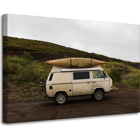 Leinwanddruck Vintage-Wohnmobilreise 90x60 cm