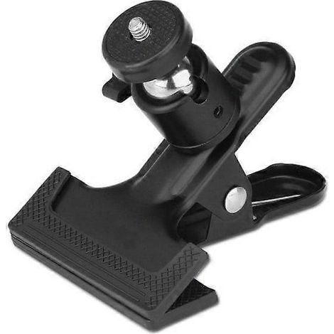 Support de caméra avec mini rotule, pince métallique, fixation pour flash, porte-microphone et adaptateur pour griffe porte-accessoires pour appareil photo, webcam et flash. (1/5)