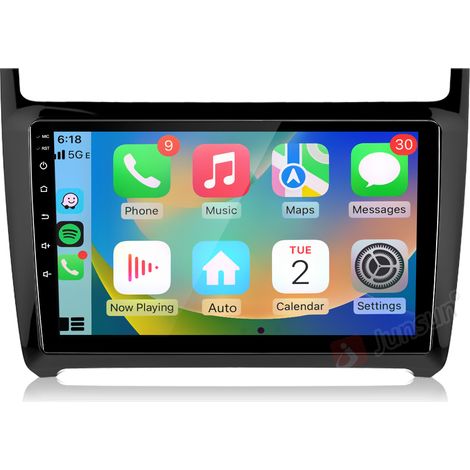 Hexinex Autoradio 9" carPlay DAB+ Android 15 Octa-Core 4+64 Go avec GPS Wi-Fi RDS et Bluetooth pour VW Polo 6R 6C 2008–2020 (1/5)