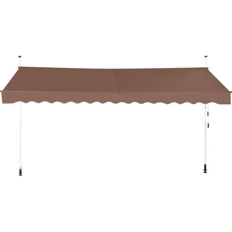 Tenda da sole retrattile 400 x 200-300 cm regolabile e facile da installare alluminio marrone 200010442