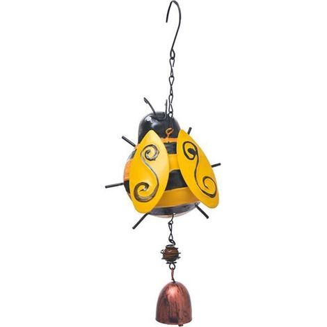 Décoration d'ornement de jardin de fenêtre de carillon de vent d'abeille stéréo en métal peint par cloche accrochante (1/4)