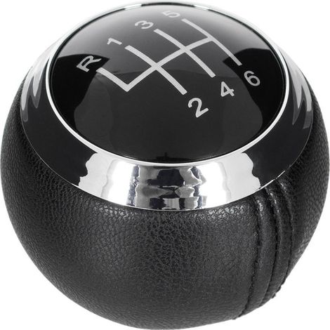 Pomello del cambio a 6 marce in pelle nera per Hyundai Elantra 16-18 (1/5)