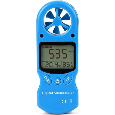 Hygrometer, Gewächshausthermometer, Gartenthermometer, digitales Anemometer, LCD-Anzeige, Windgeschwindigkeitsmesser, Temperatur- und Feuchtigkeitsmesser, Schwarz