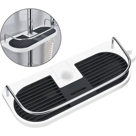 No Drilling Required Shower Shelf for Shower Rail - Bathroom Organizer Holder for Shampoo, Fits 19mm - 25mm Rails (1/5)