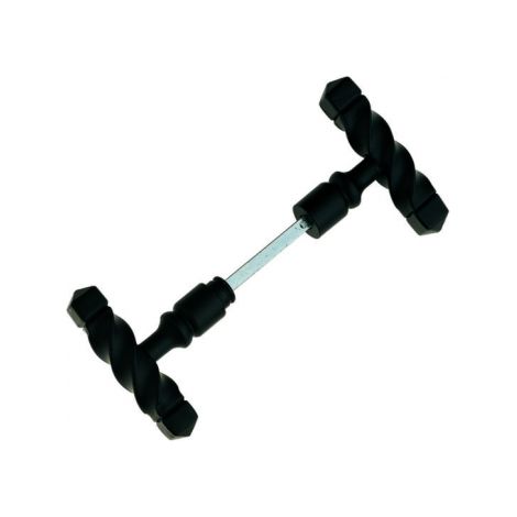 Ouvre&Déco – Boutons de porte portail aluminium imitation fer forgé noir – Modèle TORSADE – Dimensions 6mm carré – Saillie 57mm – Accessoires inclus