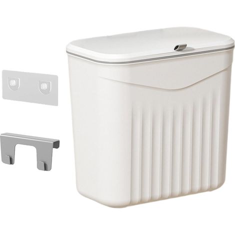 Poubelle De Porte De Placard Poubelle Murale avec Couvercle - Accessoire Maison pour Sur Porte Sous Évier Salle de Bain Buanderie Bureau Appartement (1/5)