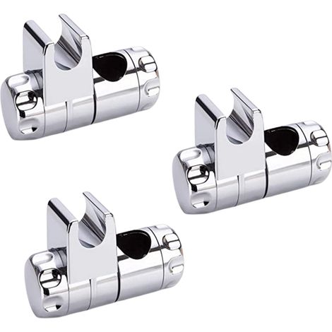 Gancio supporto doccia 3 pz cromato per aste saliscendi scorrevole (1/2)