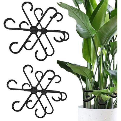 (Noir, lot de 4) Support pour plantes grimpantes d'intérieur, treillis en plastique, installation facile, idéal pour les plantes d'intérieur et d'extérieur. (1/4)