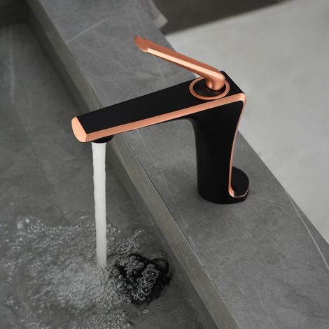 Robinet mitigeur lavabo or rose/noir, Venus (1/5)