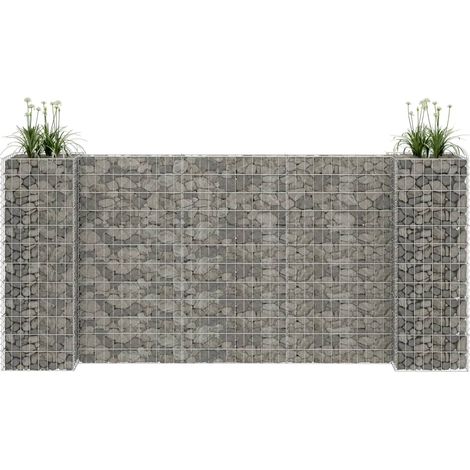 H-förmiger Gabionen-Pflanzkorb Stahldraht 260x40x120 cm