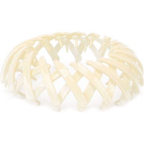 Pinces à cheveux extensibles en forme de nid d'oiseau, pour chignon et queue de cheval, accessoires de coiffure, beige (1/5)