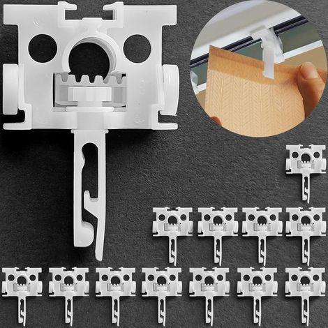 Vertical Blind Repair Carrier with Stem and Gear, Vertical Blinds Repair Kit Used for Headrail Vertical Blinds Curtain Accessories（12 PCS） (1/5)
