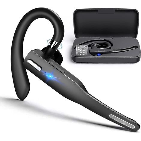 Écouteur Bluetooth pour téléphone portable, casque Bluetooth avec microphone compatible avec les téléphones Android et iPhone. Kit mains libres sans fil avec réduction de bruit. (1/5)