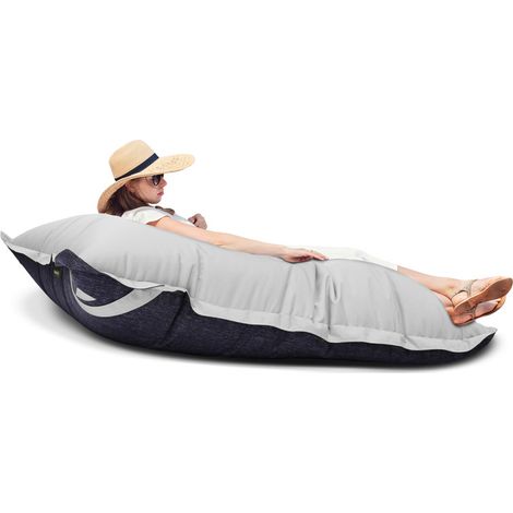 Gardenista - Adultos Silla XL Puff, Resistente al agua Exterior/Interior Puf para Jardín y Piscina, Rectangular Grande Puf con Relleno - Harbor Mist (1/5)